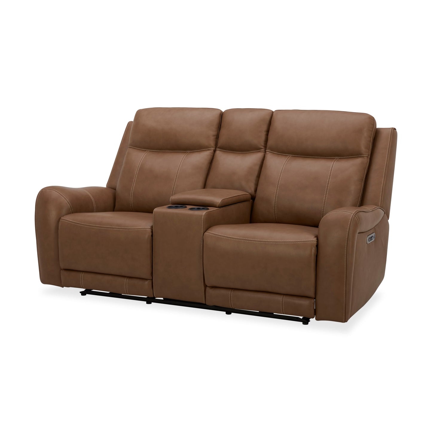 Haywood - Power Reclining Console Loveseat - Butternut