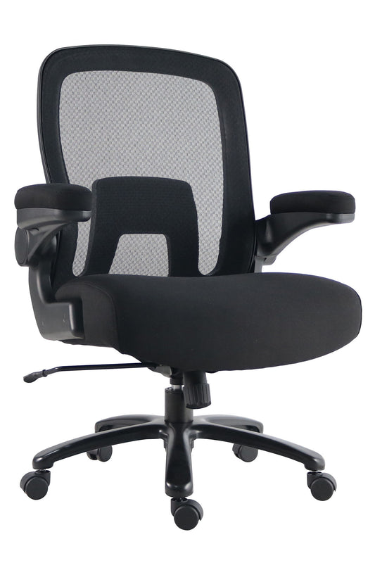 Dc - Mesh Desk Chair Big Man 500 Lb Lumbar - Black