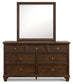 Danabrin Twin Panel Bed with Mirrored Dresser and 2 Nightstands