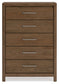 Cabalynn King Panel Bed with Storage with Mirrored Dresser and Chest