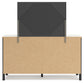 Cadmori Queen Upholstered Panel Bed with Mirrored Dresser