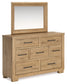 Galliden California King Panel Bed with Mirrored Dresser