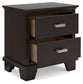 Covetown King Panel Bed with Mirrored Dresser, Chest and Nightstand