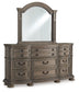 Ardenfield King Upholstered Sleigh Bed, Dresser, Mirror and Nightstand