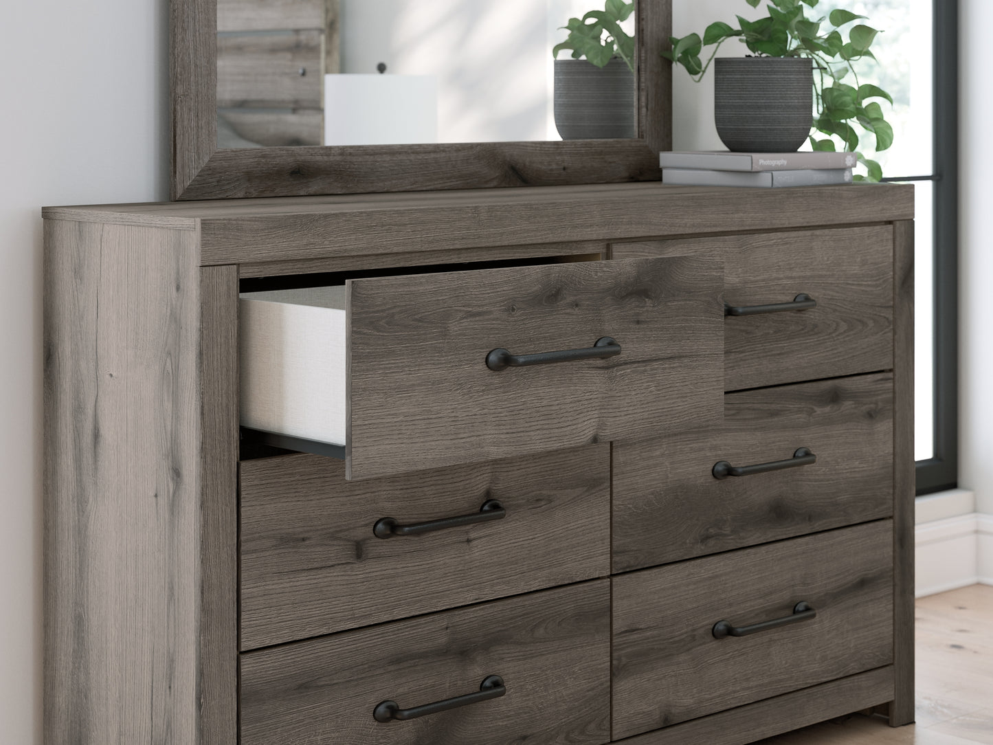 Graystorm Full Panel Bed, Dresser, Mirror, Chest and Nightstand