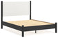 Cadmori Queen Upholstered Panel Bed, Dresser and Mirror