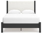 Cadmori Queen Upholstered Panel Bed, Dresser, Mirror and Nightstand