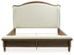 Sturlayne California King Upholstered Panel Bed, Dresser, Mirror and Nightstand