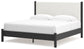 Cadmori King Upholstered Panel Bed, Dresser, Mirror and Nightstand