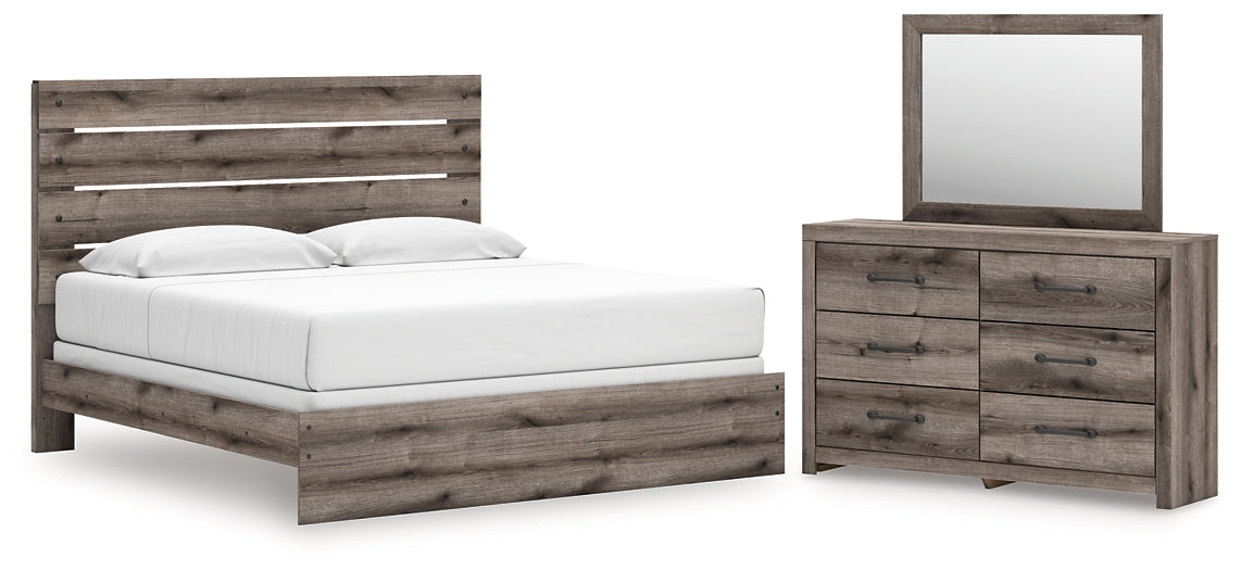 Graystorm King Panel Bed, Dresser and Mirror