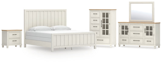 Shaybrock King Panel Bed, Dresser, Mirror, Chest and Nightstand