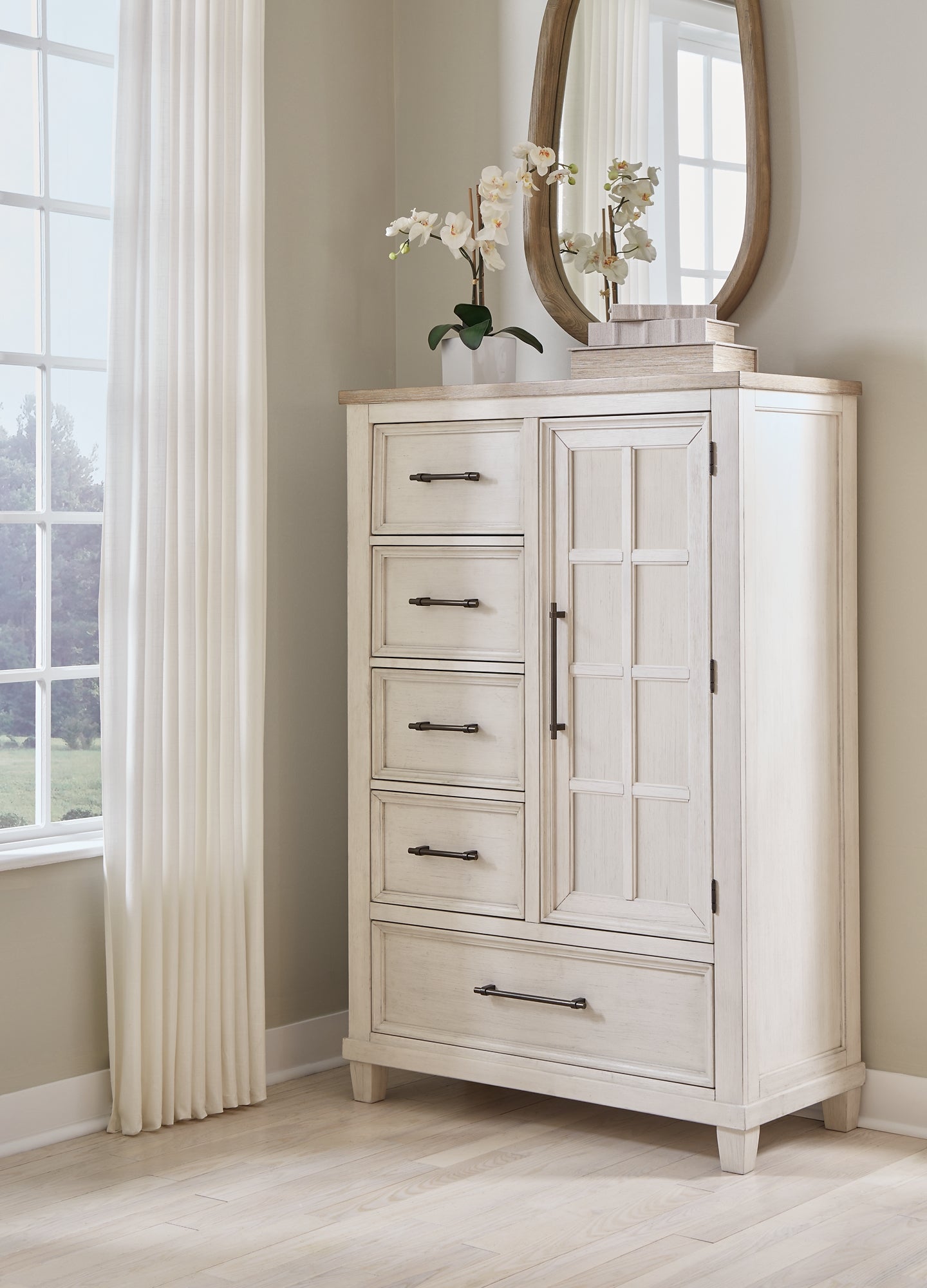 Shaybrock Queen Panel Bed, Dresser, Mirror, Chest and Nightstand