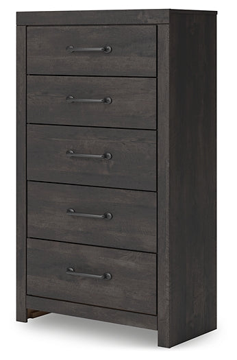 Hollivern Full Panel Storage Bed, Dresser, Mirror, Chest and Nightstand