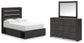 Hollivern Full Panel Storage Bed, Dresser and Mirror