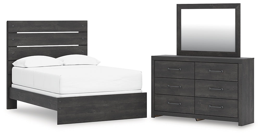 Hollivern Full Panel Bed, Dresser and Mirror