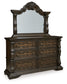 Maylee King Canopy Bed, Dresser, Mirror, Chest and Nightstand