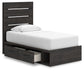 Hollivern Twin Panel Storage Bed, Dresser, Mirror and Nightstand