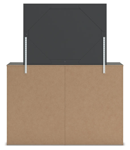 Fraluna King Panel Storage Bed, Dresser and Mirror