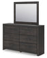 Hollivern Twin Panel Bed with Storage, Dresser, Mirror and Nightstand