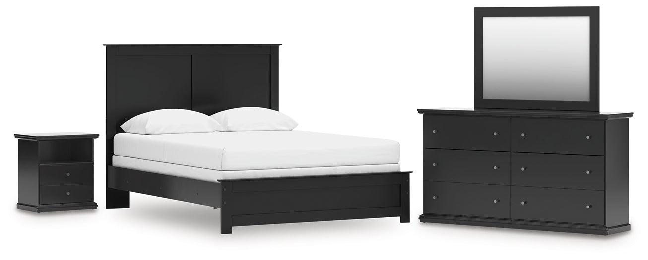 Maribel Queen Panel Bed, Dresser, Mirror and Nightstand