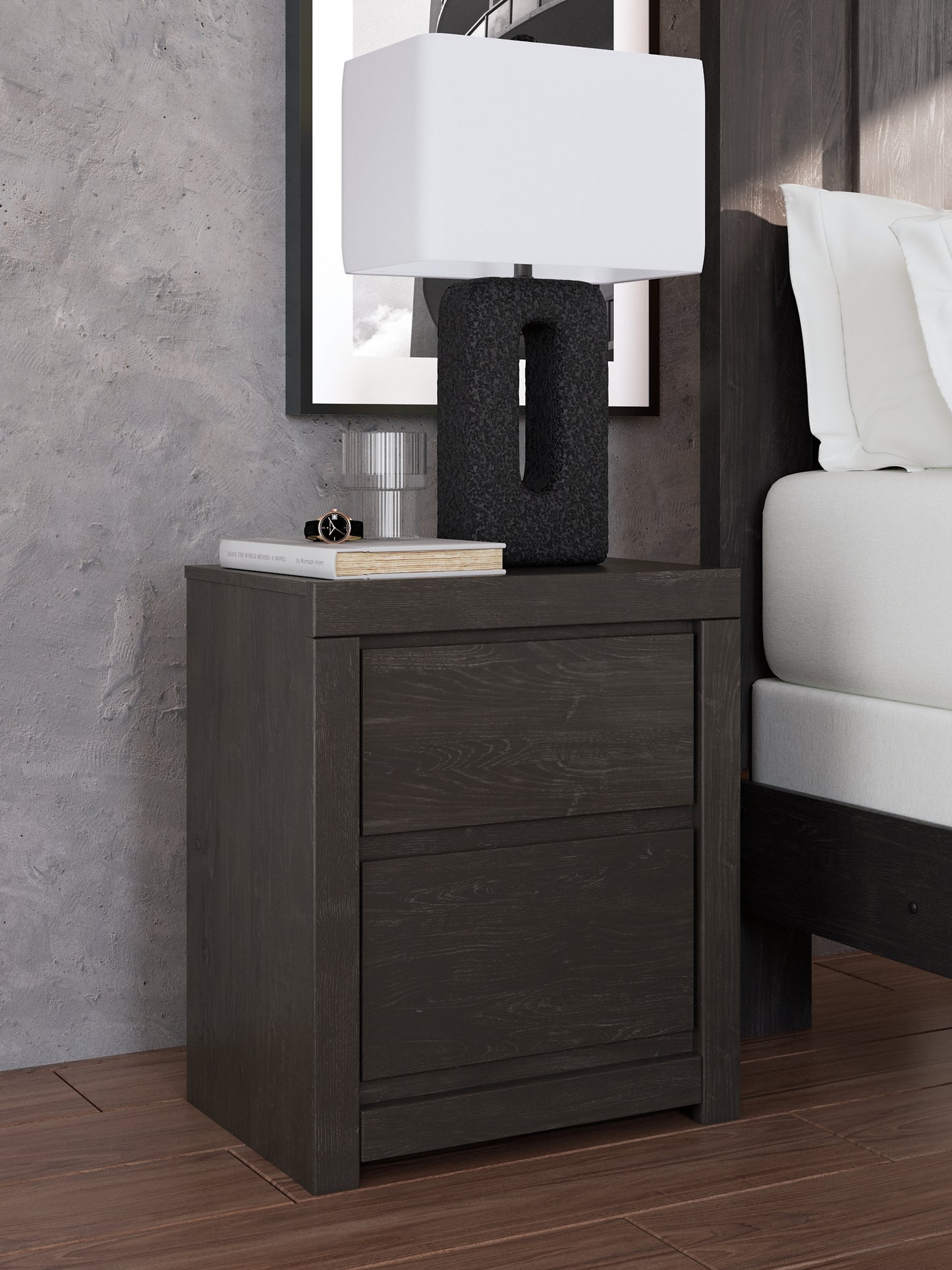 Fraluna King Panel Storage Bed, Dresser, Mirror and Nightstand