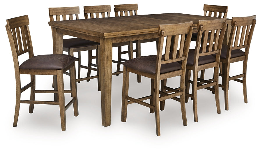 Urbinforte Counter Height Dining Table and 8 Barstools
