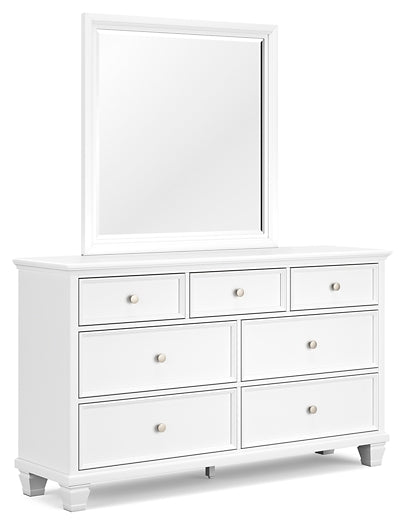 Fortman King Panel Storage Bed with Mirrored Dresser