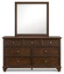 Danabrin Queen Panel Storage Bed, Dresser, Mirror and Nightstand