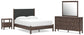 Pamytta Queen Upholstered Panel Platform Bed, Dresser, Mirror and Nightstand