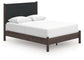 Pamytta Queen Upholstered Panel Platform Bed, Dresser, Mirror and Nightstand