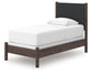 Pamytta Twin Upholstered Panel Bed, Dresser and Mirror