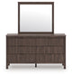 Pamytta Queen Upholstered Panel Platform Bed, Dresser, Mirror, Chest and Nightstand