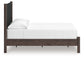 Pamytta Full Upholstered Panel Platform Bed, Dresser and Mirror