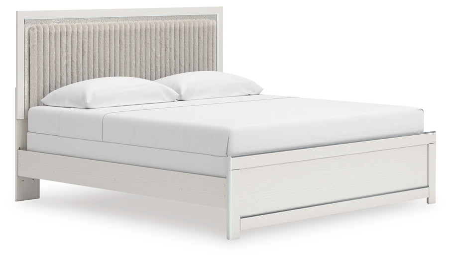 Zuraleus King Upholstered Panel Bed, Dresser and Mirror