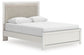Zuraleus Queen Upholstered Panel Platform Bed, Dresser, Mirror and Nightstand