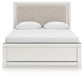 Zuraleus Queen Upholstered Panel Platform Bed, Dresser and Mirror