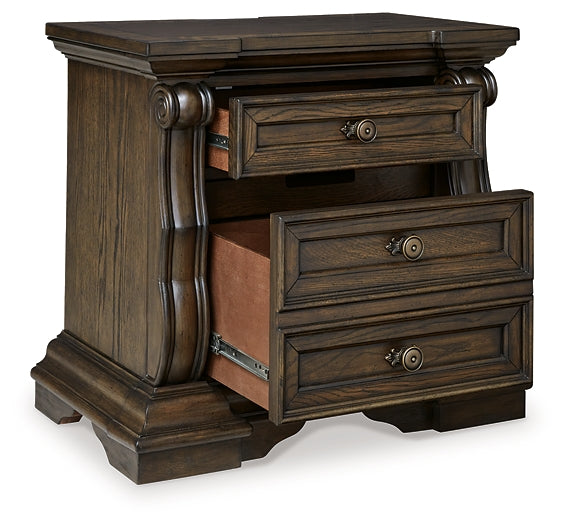 Maylee California King Canopy Bed, Dresser, Mirror, Chest and Nightstand