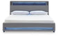 Verishaw California King Upholstered Bed with Wireless Audio