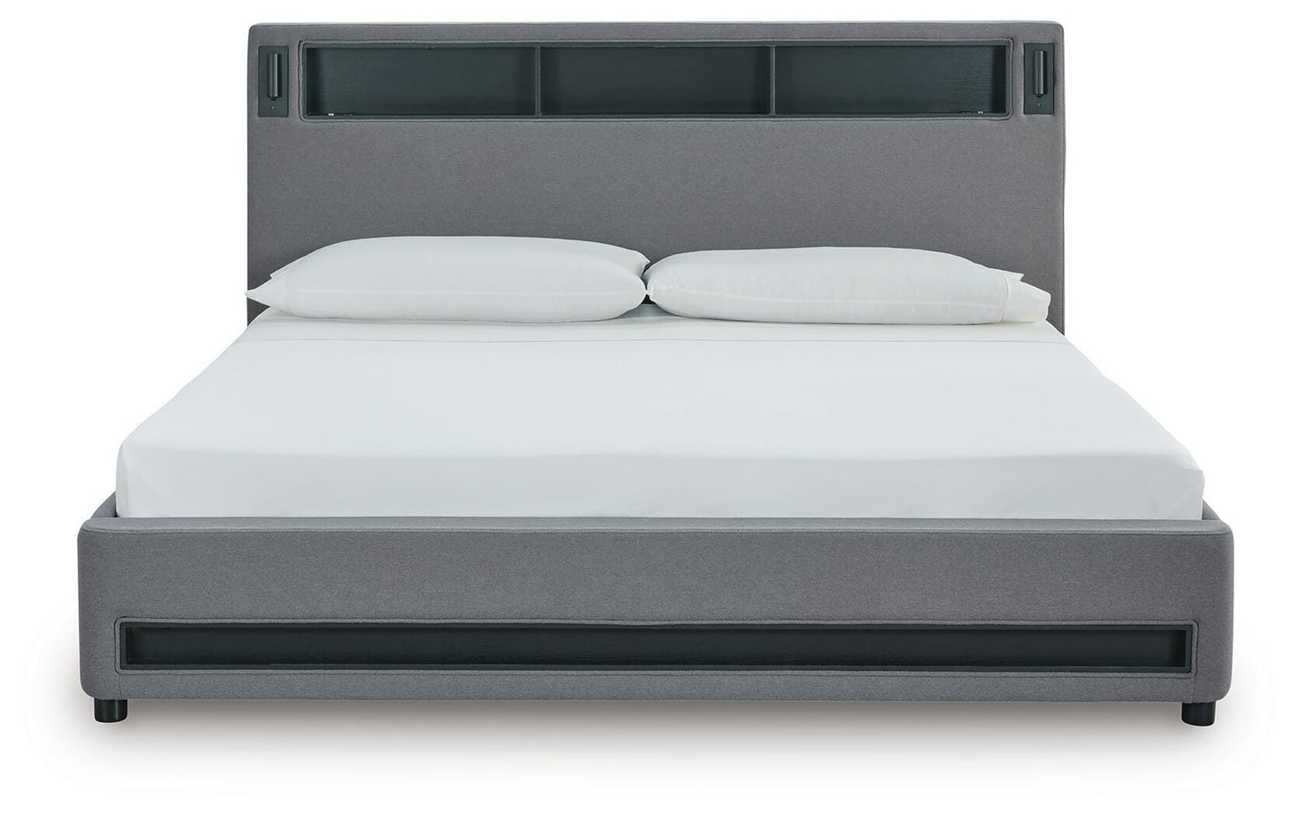 Verishaw California King Upholstered Bed with Wireless Audio