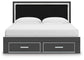 Zuraleus King Upholstered Panel Storage Bed