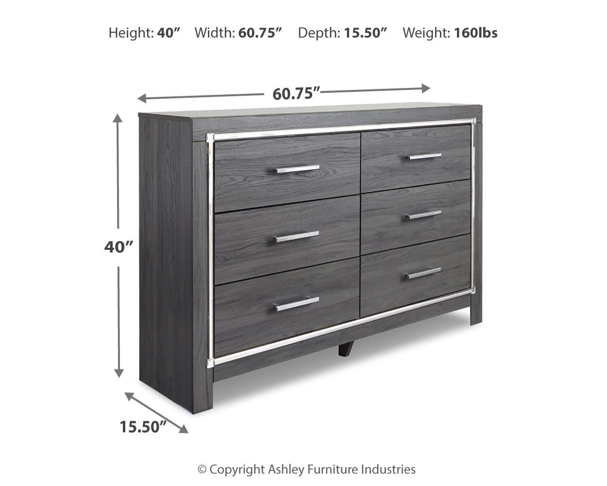 Lodanna Full Panel Bed with Mirrored Dresser