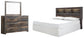 Drystan King/California King Bookcase Headboard Bed with Mirrored Dresser