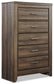 Juararo King/California King Panel Headboard Bed with Mirrored Dresser, Chest and Nightstand