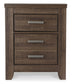 Juararo California King Panel Bed with Mirrored Dresser, Chest and Nightstand
