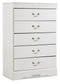 Anarasia Full Sleigh Headboard, Dresser, Mirror, Chest and Nightstand