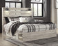 Cambeck King Panel Bed with 2 Storage Drawers with Mirrored Dresser, Chest and Nightstand
