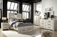 Cambeck Full Panel Bed with 4 Storage Drawers with Mirrored Dresser, Chest and Nightstand