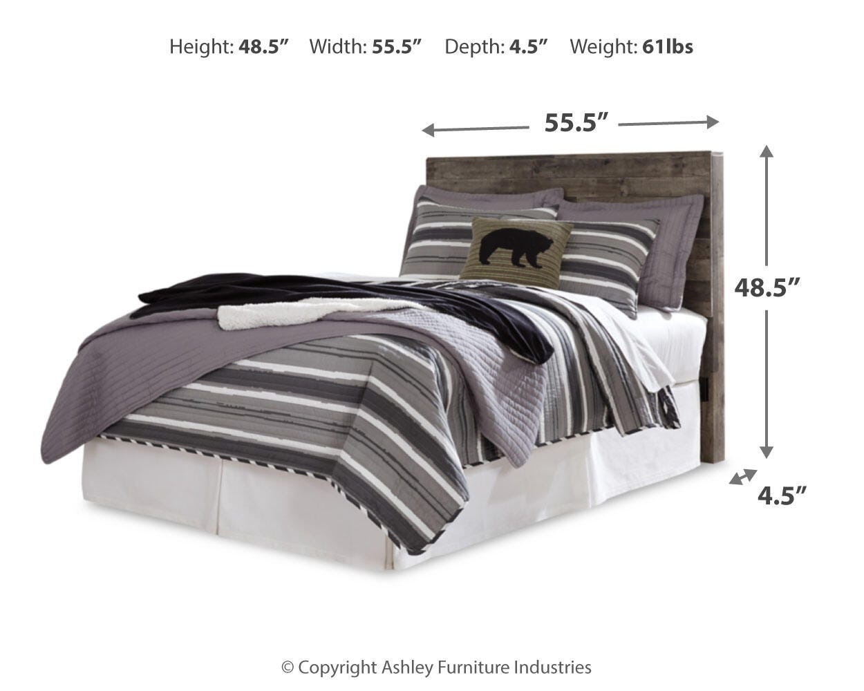 Derekson Full Panel Headboard Bed with Mirrored Dresser