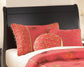 Huey Vineyard Twin Sleigh Headboard Bed with Mirrored Dresser, Chest and Nightstand