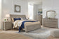 Lettner King Sleigh Bed with 2 Storage Drawers with Mirrored Dresser
